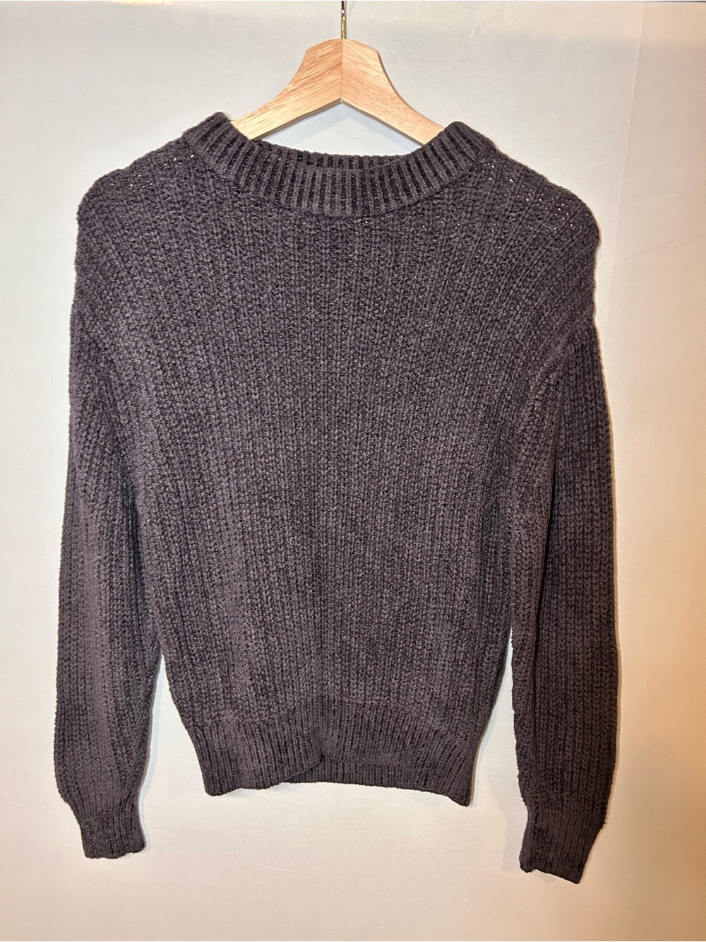 Aritzia Wilfred Free Dusty Mauve Chunky Chenille Crewneck Sweater - Size XS - Picture 2 of 5